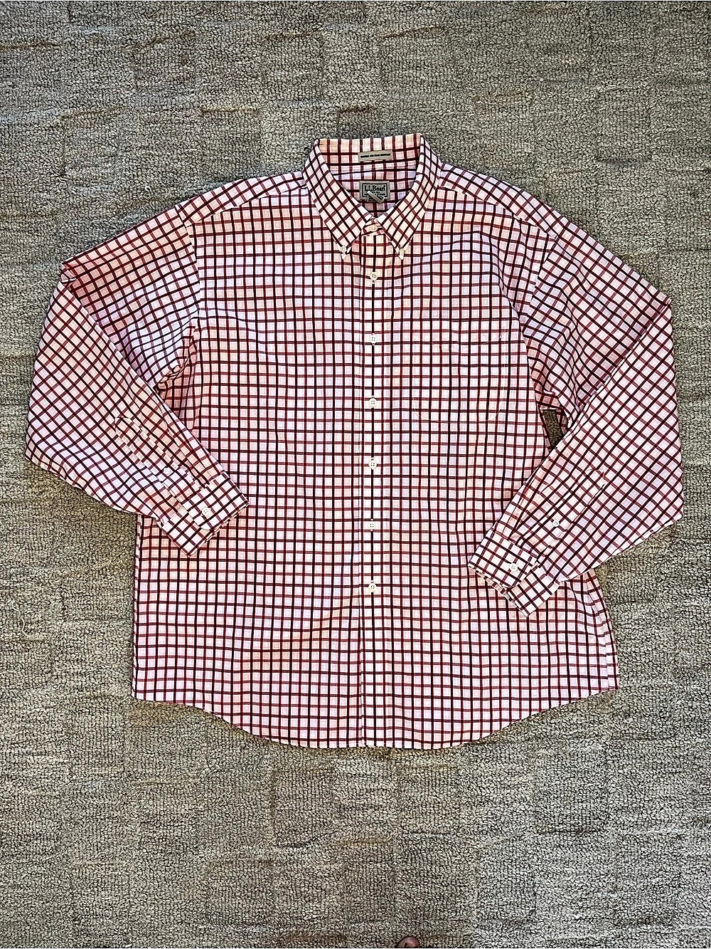 L.L.Bean Men's Wrinkle and Stain Resistant Plaid Button-Down Shirt Resistant